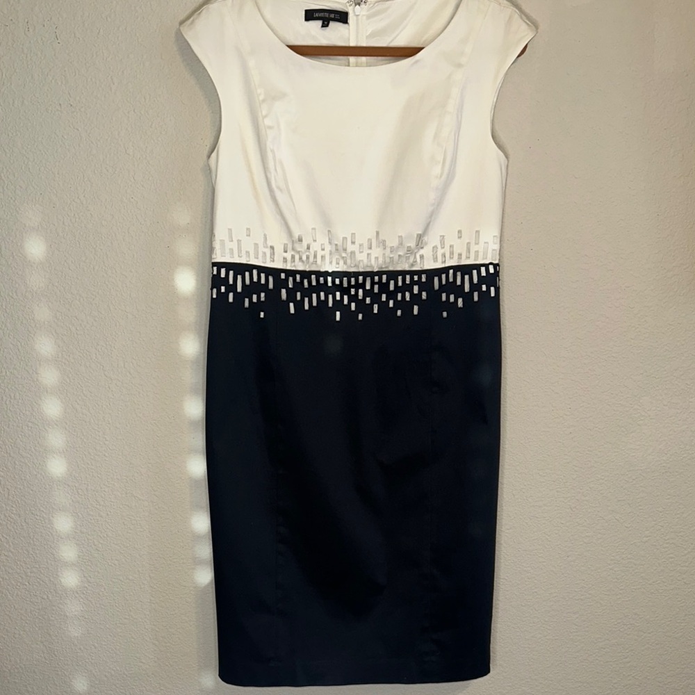 Elegant White and Black‎ Dress by 148 Lafayette